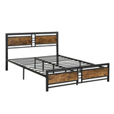 Levede Metal Bed Frame Queen Size Mattress Base Platform Wooden Headboard Black