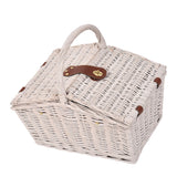 2 Person Picnic Basket Baskets Set Outdoor Blanket Deluxe Wicker Gift Storage