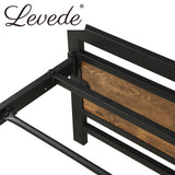 Levede Metal Bed Frame Queen Size Mattress Base Platform Wooden Headboard Black