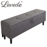 Levede Bed Frame Fabric Queen Size Mattress Base Wooden Platform Storage Ottoman