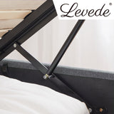 Levede Bed Frame Queen Size Gas Lift Base Storage Wooden Platform Linen Cotton