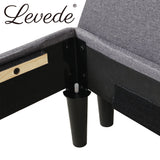 Levede Bed Frame Fabric Queen Size Mattress Base Wooden Platform Storage Ottoman