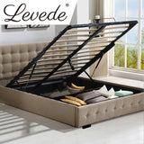 Levede Bed Frame Base With Gas Lift Queen Size Platform Fabric