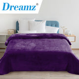 DreamZ 320GSM 220x240cm Ultra Soft Mink Blanket Warm Throw in Aubergine Colour