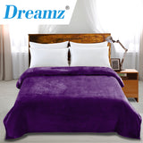 DreamZ 320GSM 220x240cm Ultra Soft Mink Blanket Warm Throw in Aubergine Colour